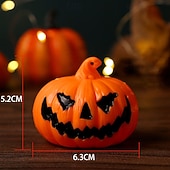 זול הלואין פנימי-3 יחידות 6.3*5.2 ס&quot;מ חיוך מפחיד דלעת לד אלקטרוני קישוט אור פנים וחיצוני מסיבה למסעדה אור קישוט אטמוספרי AG10*3 סוללות