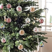 olcso Díszek-10/20 db átlátszó karácsonyi dísz, tölthető, függő golyók, átlátszó műanyag, tölthető karácsonyi golyók, barkácsolás &amp;ünnepi dekoráció fára, otthonra, partira, esküvőre