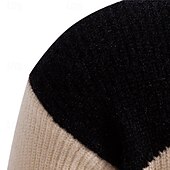 billiga tröja för män-Herr Tröja Pullover tröja Ribbad Sticka Vanliga toppar Stickat Slimmad passform Färgblock Rund hals Stickat Nutida Ledigt Dagliga kläder Kläder Höst Vinter Svart Blå M L XL