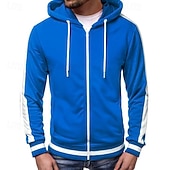 preiswerte Basic-Hoodies für Herren-Herren Kapuzensweatshirt Vollreißverschluss-Kapuzensweatshirt Weinrot Schwarz Königsblau Hellgrau Dunkelgray Mit Kapuze Einfach Patchwork Farbblock Sport &amp; Outdoor Lässig Täglich Streetwear Cool