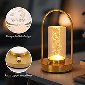 abordables Lampes de table-Lampe de table portable en métal pour extérieur et intérieur, 3 couleurs, sans fil, rechargeable, à intensité variable, alimentée par batterie, petite lampe de bureau, lanterne pour patio, chambre,