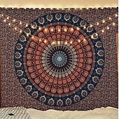 baratos Tapeçarias de Parede-tapeçaria Tapeçarias Mandala Geométrica Boêmio Quarto Sala de estar Dorm Decorações de parede de porta de fundo