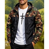 preiswerte Wasserdichte Jacken-Herren Windjacke Softshelljacke Wanderjacke Außen Wasserdicht Winddicht Wanderoutfits Wanderbekleidung Frühling Herbst Oberteil Camping / Wandern / Höhlenforschung Laufen Tarnung Armeegrün Rot Blau