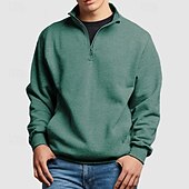 economico Felpa con cappuccio in pile-Per uomo Maglione Felpa con cappuccio in pile Felpa con zip corta Felpa con cappuccio foderata in pile Nero Bianco Rosa Blu marino Blu Colletto Mao Semplice Sport &amp; Outdoor Casuale Quotidiano