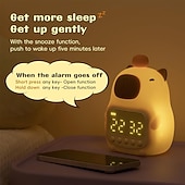 baratos Luzes da noite do berçário-Despertador com luz noturna para crianças, 7 cores RGB, despertadores fofos para quartos, ok para acordar, relógios de silicone, luminária de mesa de animais para meninos e meninas adolescentes