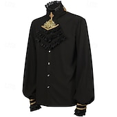 Χαμηλού Κόστους Ενδύματα-Σετ Πανκ &amp; Γκόθικ Μεσαίωνα Jachetă Φράκο Πουκάμισο Μακριά Μανίκια Vampires Ευγενής Φανταχτερή Φόρεμα Ανδρικά Φαντασία βασιλικός Steampunk Χριστούγεννα Απόκριες Επίδοση Σκηνή Ρεν Φερ Ενήλικες