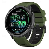 billige Garmin klokkebånd-Klokkerem til Garmin Forerunner 570 47 mm/265 (musikk)/255 (musikk)/Venu 3/Vivoactive 4 Marq Descent Quatix 22 mm silikonrem i rustfritt stål, tofarget