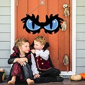 cheap Decorative Lights-Halloween Decorations Spooky Eyes Lights 21 Inch Large Wooden Halloween Window Eye Lights with 8 Color Modes and USB/Battery Operated for Home Wall Window Trees Halloween Decor