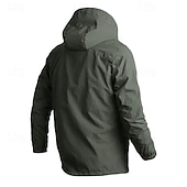 baratos jaquetas e casacos gráficos masculinos-Homens Blusão Capa de chuva Casaco Shell Prova-de-Água Leve Casual Esportes Acampar e Caminhar Bordado Bolsos laterais Zip Frente Outono Inverno Com Capuz Manga Longa Preto Verde Caqui