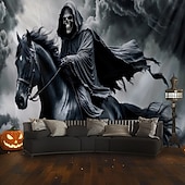 cheap Wall Tapestries-Tapestry Banners Blanket Grim Reaper 3D Dark Punk Gothic Style Party Dorm Shooting Backgrounds Home Decor