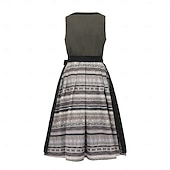 cheap Dirndl Dresses-Oktoberfest Dress Dirndl Trachtenkleider Midi Length Maid Bavarian German Wiesn Women's Carnival Beer Festival Traditional Style Cloth Without Blouse (75CM)