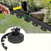 お買い得  建築資材-簡単に設置できる黒のPEプラスチック製ガーデンエッジングキット（杭付き） - 耐久性のある芝生の境界線 &amp;草の分離