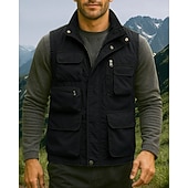 economico Gilet-Per uomo Gilet da escursionismo Gilet in pile Senza Maniche Gilet Esterno Calore Termico Inverno Tasche Multiple Nylon Nero Verde militare Cachi Caccia Pesca Arrampicata