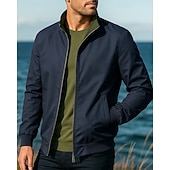 halpa Outdoor Jackets-Men's Casual Jackets Hiking Jacket Outdoor Waterproof Windproof Hiking Outfits Hiking Clothes Autumn / Fall Top Camping / Hiking / Caving Running Solid Color Black Army Green Khaki
