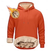 baratos Moletom com capuz de lã-Homens Moletom de lã Moletom com capuz de lã Sherpa Adamascado Preto Amarelo Vinho Azul Marinha Com Capuz Tecido Com Cordão Casual Diário Para Noite Poliéster Roupa de rua Casual Outono &amp; inverno