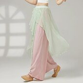 billige Øvingsklær-Sportsklær Bukser Ren Farge Tvinning Tyll Dame Ytelse Trening Høy Polyester