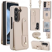 olcso Samsung-tokok-telefon Ügy Kompatibilitás Samsung Galaxy Z-hajtás 7 Z Hajtogatás 6 Z Fold 5 Z Fold 4 Felhajtható fedél Kártyahely Ütésálló Retro PC PU bőr