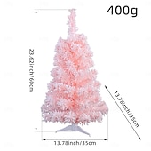 cheap Collectible Figurines-Christmas Mini Tree Tabletop Desktop Artificial Christmas Tree Xmas Decor Pink Flocked Snow Creative Design for Holiday Mall Window Display Festive Home Party Decoration Accessory