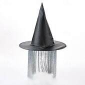 economico Costumi di Halloween per bambini-Bambini Ragazze Cappelli e berretti Dolce Halloween Quotidiano Blocco di colori Frangia con nappe Argento Nero