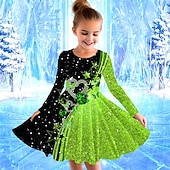 preiswerte 3D Shining Vision Kleid-Mädchen&#039; 3D Schmetterling Kleid Langarm Sommer Frühling Urlaub Täglich Ferien Prinzessin Schön Süß Kinder 4-12 Jahre Freizeitkleid A Linie Kleid Knielang Normale Passform