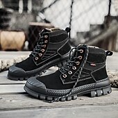 abordables Bottes de travail-Bottines de randonnée kaki pour homme avec semelle extérieure en caoutchouc épais – chaussures d&#039;extérieur respirantes et durables pour l&#039;alpinisme, le travail et les voyages d&#039;aventure