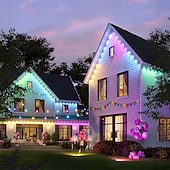 halpa Jouluvalot-Ulkovalot, rgb, älykkäät led-räystäsvalot kaukosäätimellä, IP67-vedenpitävä, jouluun ja kaikkiin juhlakoristeisiin, päivä- ja korostusvalaistukseen, katto- ja puutarhavalaistukseen