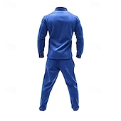 ieftine treninguri de bază-Bărbați Hanorca Trening Set de ținute Rever Zilnic În aer liber Sport Cordon Butonul sus Buzunar Simplu Bleumarin Poliester Îmbrăcăminte de Sport  Modă Șic Stradă Primăvară