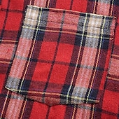 preiswerte Herrenhemd zum Knöpfen-Herren Hemd Sommerhemd Freizeithemd Strandhemd Knopfhemd Gelb Rote Grün Kurzarm Karomuster Revers Urlaub Hawaiianisch Tasche Bekleidung Polyester Mode Lässig Bequem