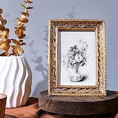 Χαμηλού Κόστους Κορνίζες για Φωτογραφίες-vintage χρυσό πλαίσιο φωτογραφιών, ζεστή διακοσμητική κορνίζα για την επιφάνεια εργασίας στο σπίτι, οριζόντια &amp;κάθετη επιτραπέζια κορνίζα φωτογραφιών για υπνοδωμάτιο, γραφείο &amp;διακόσμηση γραφείου