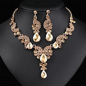 abordables Parures de Bijoux-Parure de bijoux 2 Chrome 1 Collier Boucles d&#039;oreilles Femmes Élégant ancien Mode Le style rétro Classique Parure de Bijoux Pour Mariage Soirée robe demoiselle d honneur