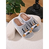baratos Para mulheres-Pantufas femininas de gnomo para Halloween com forro de pelúcia - chinelos confortáveis para casa com estampa de abóbora e chapéu de bruxa para o outono, casais e presentes de Natal