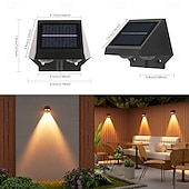 tanie Kinkiety zewnętrzne-2/4 sztuki solarnej lampy ściennej, wodoodpornej, zewnętrznej, ogrodowej, do oświetlenia ściennego, domu, balkonu, świątecznej dekoracji, nastrojowej lampy, willi, lampy ulicznej