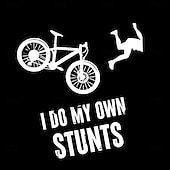 economico Magliette da sport e palestra-T-Shirt Grafica a Maniche Lunghe per Uomini Divertente 'Faccio le mie acrobazie' Umorismo Ciclistico
