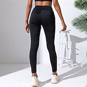 Χαμηλού Κόστους Γιόγκα κολάν &amp; καλσόν-Γυναικεία Παντελόνι συμπίεσης Γιόγκα κολάν Με τσέπες Έλεγχος κοιλιάς Ψηλή Μέση Γυμναστήριο Αθλητικά Τρέξιμο Παντελόνια Φούστες Συμπαγές Χρώμα Μαύρο Φθινόπωρο Αθλητισμός Ρούχα Γυμναστικής