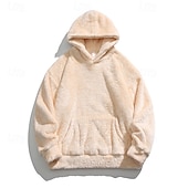 economico Cime-Per uomo Felpa in pile Felpa con cappuccio in pile Felpa termica Manica Lunga Con Cappuccio Top Esterno Calore Termico Inverno Poliestere Grigio scuro Nero Bianco Tennis Allenamento Corsa