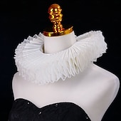 abordables Accesorios y más-Rococó Victoriano Renacimiento Cuello con volantes isabelino Noble Aristócrata Disfraz Unisexo Víspera de Todos los Santos Carnaval Rendimiento LARP Feria Ren Adultos Cuello Todas las Temporadas