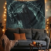 cheap Wall Tapestries-Tapestry Banners Blanket Grim Reaper 3D Dark Punk Gothic Style Party Dorm Shooting Backgrounds Home Decor