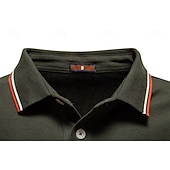 abordables Polo Élite para Hombres-Hombre Polo Trabajo Negocio Cuello Vuelto Manga Larga Ocio Cómodo Plano Bloque de Color Puro Todas las Temporadas Ajuste regular Rojo rubí Negro Blanco Azul Marino Oscuro Gris claro Verde Ejército