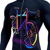 abordables Conjuntos de ropa para hombre-Hombre Maillot de Ciclismo con Cullotte Largo Maillot de Ciclismo Manga Larga Azul Marino Bicicleta Mantiene abrigado Almohadilla 3D Secado rápido Diseño Anatómico Resistente a los UV Deportes Ropa
