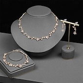 abordables Conjuntos de joyas-Juego de Joyas 3 Diamantes Sintéticos Cromo 1 Brazalete Pendientes Collare Mujer Elegante Vintage Moda Estilo retro Clásico Conjunto de joyas Para Boda Fiesta Invitado a la boda