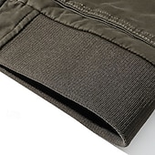 cheap Men's Jackets &amp; Coats-Men's Winter Jacket Bomber Jacket Fleece Jacket Vacation Daily Thermal Warm Pocket Fleece Winter Plain Fashion Streetwear Lapel Regular Black Khaki Army Green Jacket