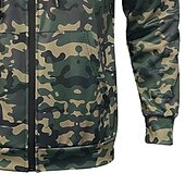 economico felpe con cappuccio da uomo di base-Per uomo Felpa con cappuccio Felpa con cappuccio a zip intera Felpa con cappuccio mimetica Verde mimetico Con Cappuccio Mimetico Cerniera Tasca Sport &amp; Outdoor Casuale Quotidiano Streetwear Cool