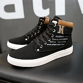 cheap Men&#039;s Sneakers-Men&#039;s Tan Faux Leather High-Top Sneakers with Lace-Up Design, Stylish Casual Shoes for Walking, Work and Weekend Outfits