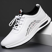 cheap Men's Sneakers-Men's White Athletic Sneakers with Arch Support – Lightweight Casual Walking Shoes for Daily Wear, Travel and Street Style