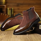 billiga Chelsea stövlar-herr chelseaboots med vingspetsbrogue - klassiska business casual ankelboots för kontor och vardagsbruk