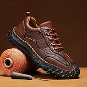 baratos Ténis para Homem-sapatos casuais masculinos marrons com cadarço e sola durável, calçados confortáveis para caminhadas ao ar livre, trabalho e uso diário