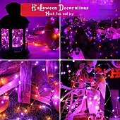 economico Striscie luci a batteria-10 pezzi 5m/16,4ft 50 perline a led luci a stringa per Halloween Natale matrimonio San Valentino festa atmosfera interna ed esterna decorazione stringa di luci scatola batteria AAA funzione timer