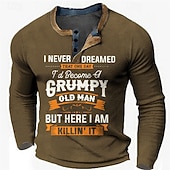 halpa Hauskoja sanoja-Miesten pitkähihainen nyrpeä vanha mies Henley-paita - Hauska &#039;Killing It&#039; elämäntapayksityiskohta graafinen T-paita