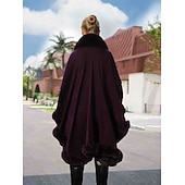 billige Pelssjal-Pelssjal Elegant Hold Varm Ermeløs Flaggermusermer Polyester Bryllup Wrap Med Ren Farge Til Spesiell Leilighet Høst vinter