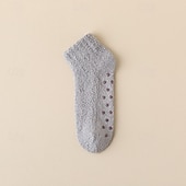 halpa kodin sukat-naisten irtoamattomat, näkymättömät sukat, yksivärinen korallifleece paksut talvilattiasukat, lämpimät kotisukat silikonipohjaisilla liukuestepohjilla